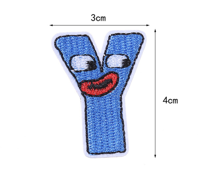 26PCS Iron-on Letters Patch Stickers Cute Shaped DIY Alphabet Decorative