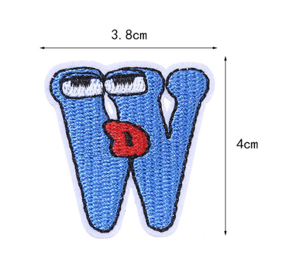 26PCS Iron-on Letters Patch Stickers Cute Shaped DIY Alphabet Decorative