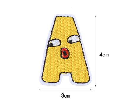 26PCS Iron-on Letters Patch Stickers Cute Shaped DIY Alphabet Decorative