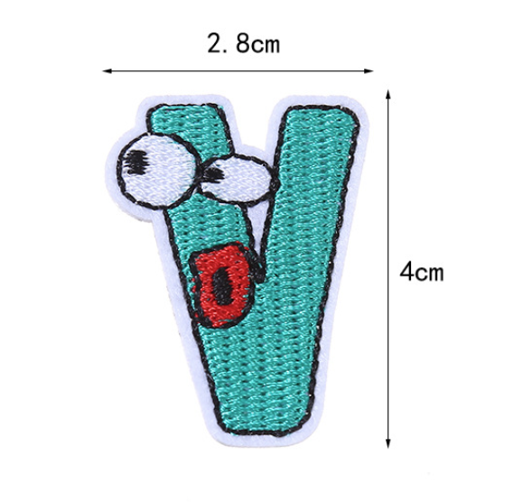 26PCS Iron-on Letters Patch Stickers Cute Shaped DIY Alphabet Decorative