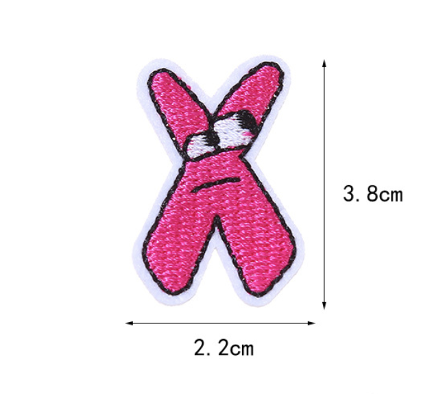 26PCS Iron-on Letters Patch Stickers Cute Shaped DIY Alphabet Decorative