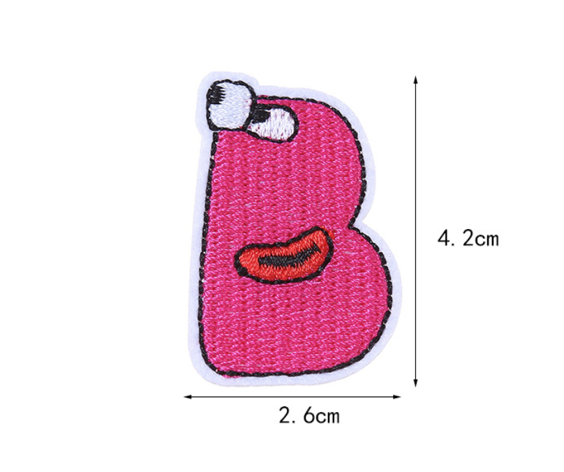 26PCS Iron-on Letters Patch Stickers Cute Shaped DIY Alphabet Decorative