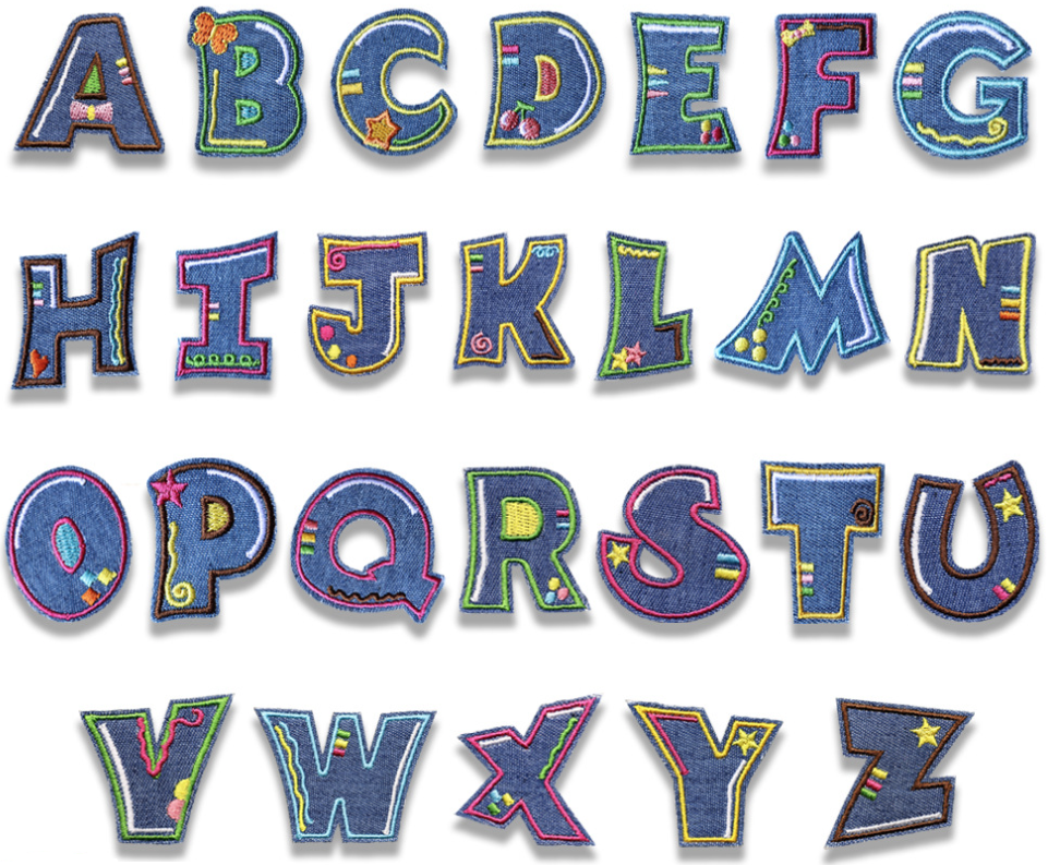 Iron on Patches Letters 26pcs A-Z Alphabet Patches Or Sew On Patches for Jeans