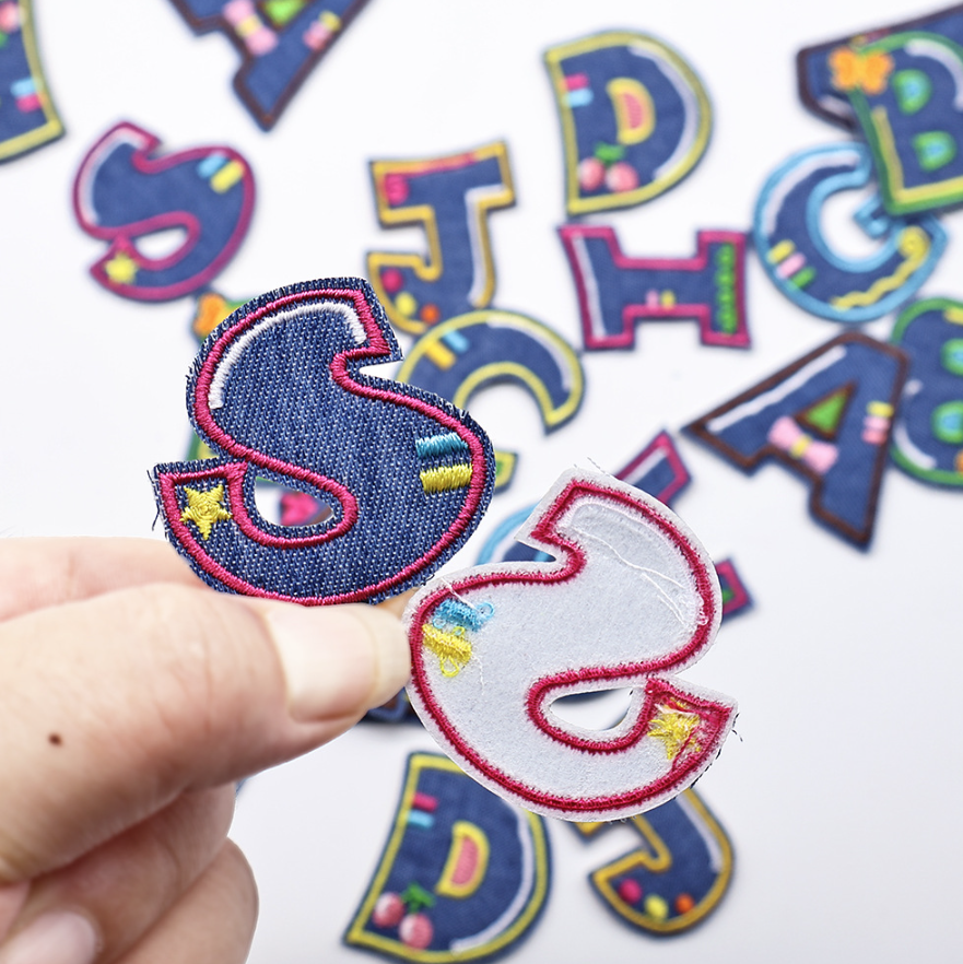 Iron on Patches Letters 26pcs A-Z Alphabet Patches Or Sew On Patches for Jeans