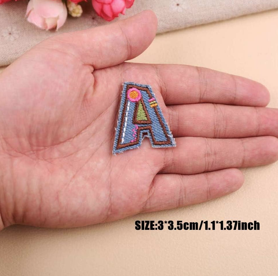 Iron on Patches Letters 26pcs A-Z Alphabet Patches Or Sew On Patches for Jeans