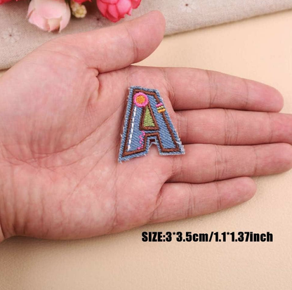 Iron on Patches Letters 26pcs A-Z Alphabet Patches Or Sew On Patches for Jeans