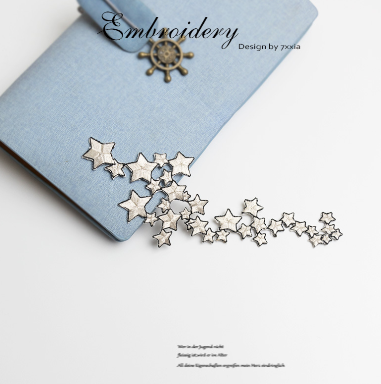 Star Embroidered Iron on Patches for Clothing, Sew on/ Iron on Patches