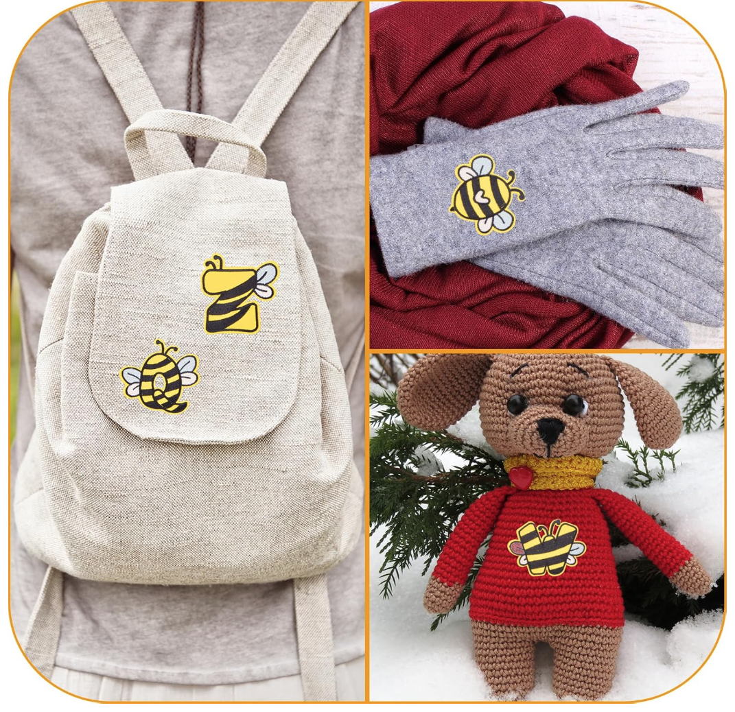 26PC Bee Elements Embroidered Patches 26-Letter Sew On/Iron On Patch Appliques