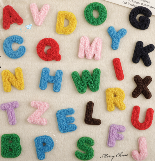 26Pcs Letter Patch Alphabet Iron On Sew On for Clothes Bag Jacket Chenille Embroidery Patch