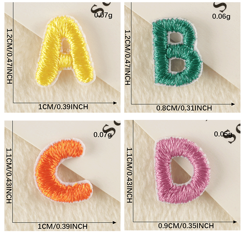 26Pcs Mini Fabric Letters Iron on/ Sew on Patches for DIY Clothing Fabric