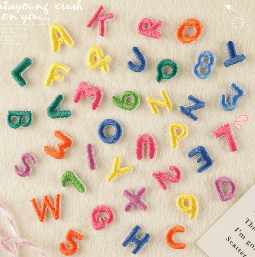 26Pcs Mini Fabric Letters Iron on/ Sew on Patches for DIY Clothing Fabric