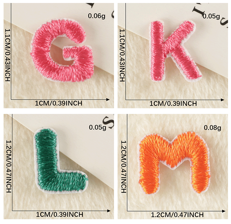 26Pcs Mini Fabric Letters Iron on/ Sew on Patches for DIY Clothing Fabric