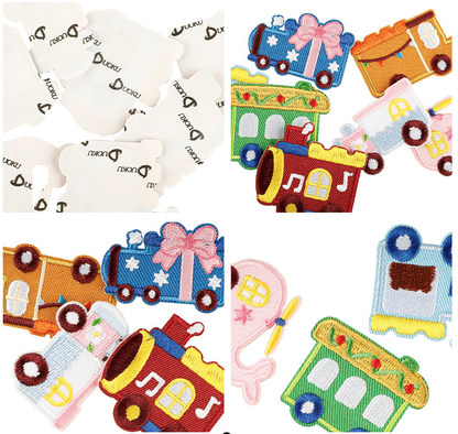 8 pcs Car Train Patches Iron on/Sew on Patches Stickers Patches for Clothes