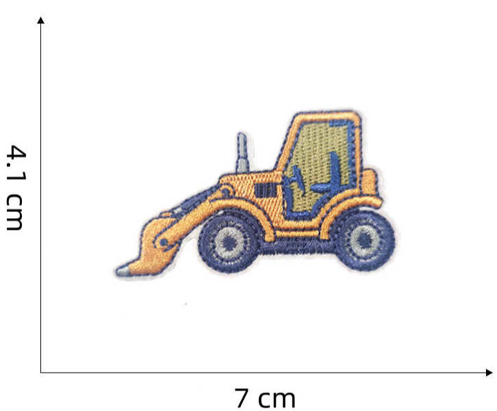 7pcs Construction Vehicle Patch Kit, Iron-On/Sew-On Patches for Clothing