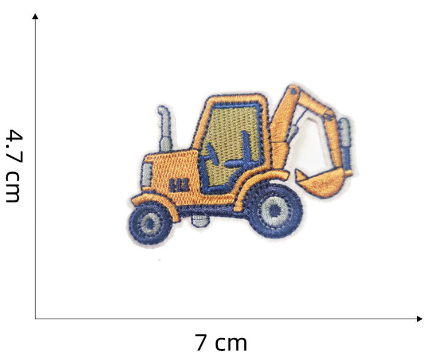 7pcs Construction Vehicle Patch Kit, Iron-On/Sew-On Patches for Clothing