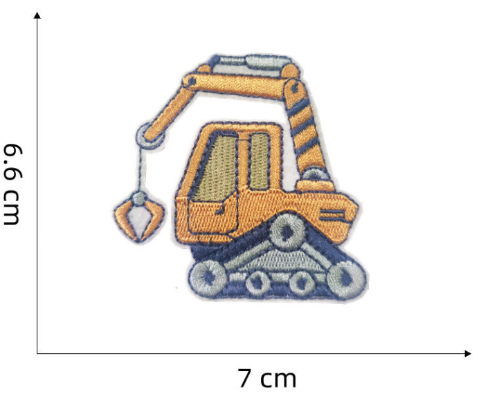 7pcs Construction Vehicle Patch Kit, Iron-On/Sew-On Patches for Clothing