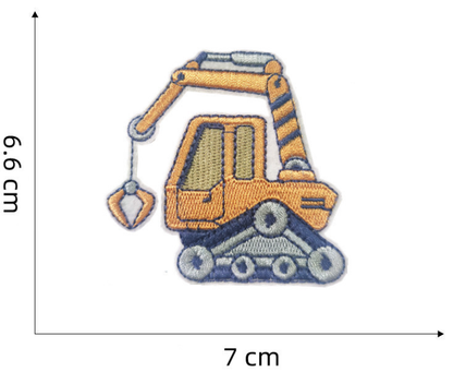 7pcs Construction Vehicle Patch Kit, Iron-On/Sew-On Patches for Clothing
