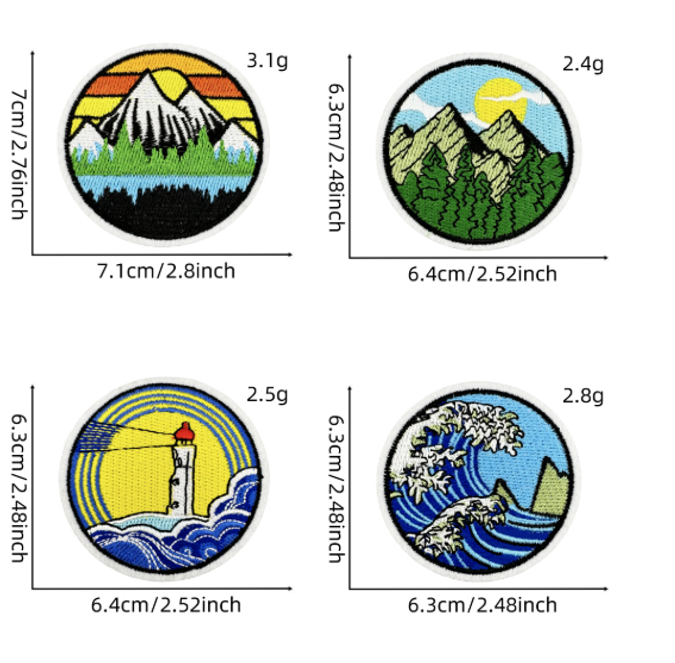 20 PCS Outdoor Round Camper Patch - Outdoor Good Vibes Hook and Loop