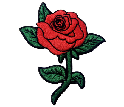 Red Rose Embroidered Badge Iron On Sew On Patch Clothing Applique Patches
