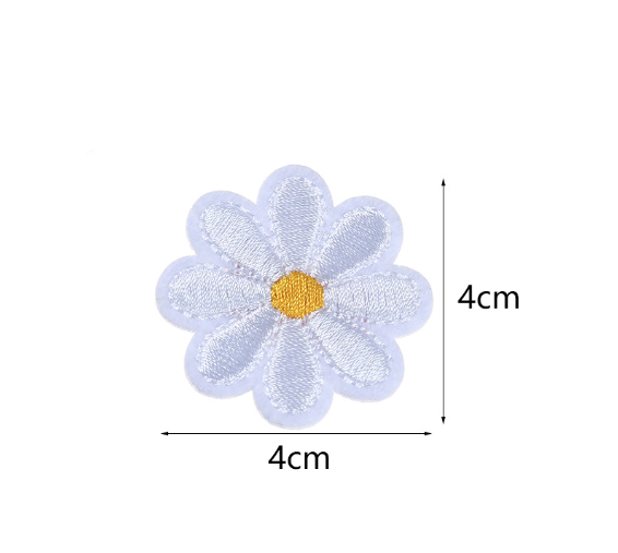 28Pcs Daisy Flower Iron On Patches for Clothing Applique Patches for Clothe