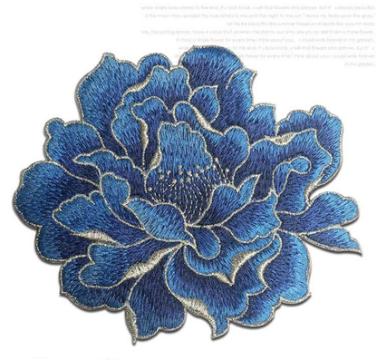 Sew on Peony Floral Patches, Embroidered Flower Appliques for DIY Clothing