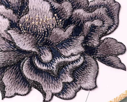 Sew on Peony Floral Patches, Embroidered Flower Appliques for DIY Clothing