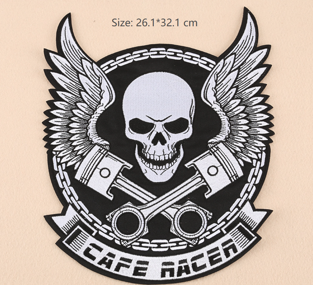 White Wing Skull Patch Embroidered Sew On Iron On Badge Fabric Craft Transfer