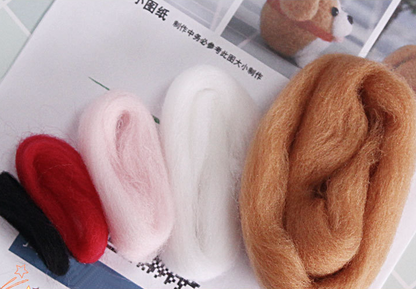 Wool Felt  Animal Cat Dog Lion DIY Craft Set for Decoration Art Craft