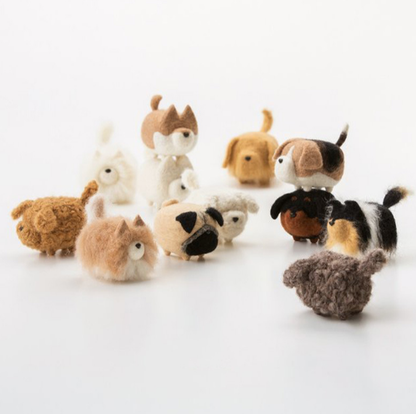 Wool Felt  Animal Cat Dog Lion DIY Craft Set for Decoration Art Craft