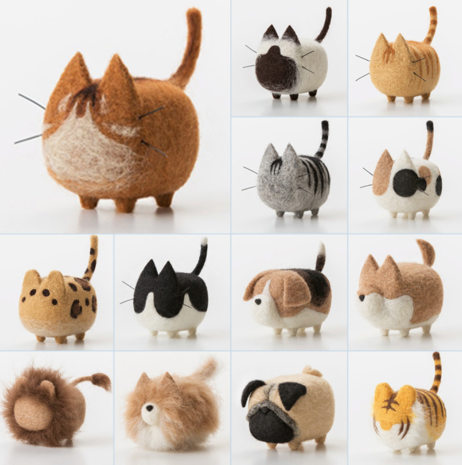 Wool Felt  Animal Cat Dog Lion DIY Craft Set for Decoration Art Craft