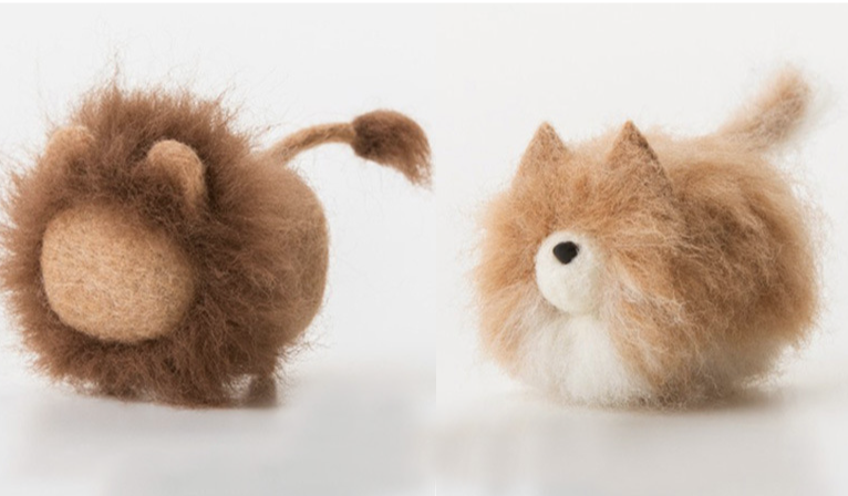 Wool Felt  Animal Cat Dog Lion DIY Craft Set for Decoration Art Craft