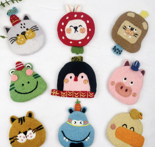 2Pack Wool Cut Table Coasters, Felt Coasters, Handmade Felt Coasters