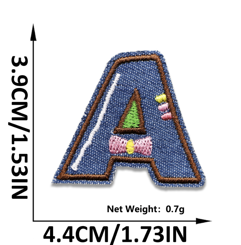 Iron on Patches Letters 26pcs A-Z Alphabet Patches Or Sew On Patches for Jeans