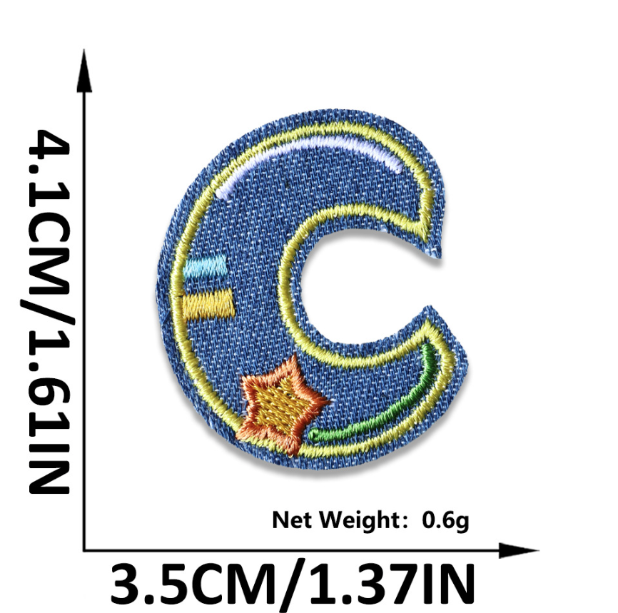 Iron on Patches Letters 26pcs A-Z Alphabet Patches Or Sew On Patches for Jeans