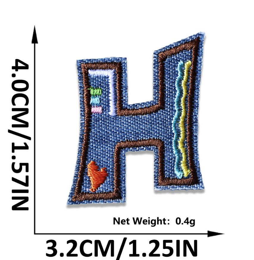 Iron on Patches Letters 26pcs A-Z Alphabet Patches Or Sew On Patches for Jeans