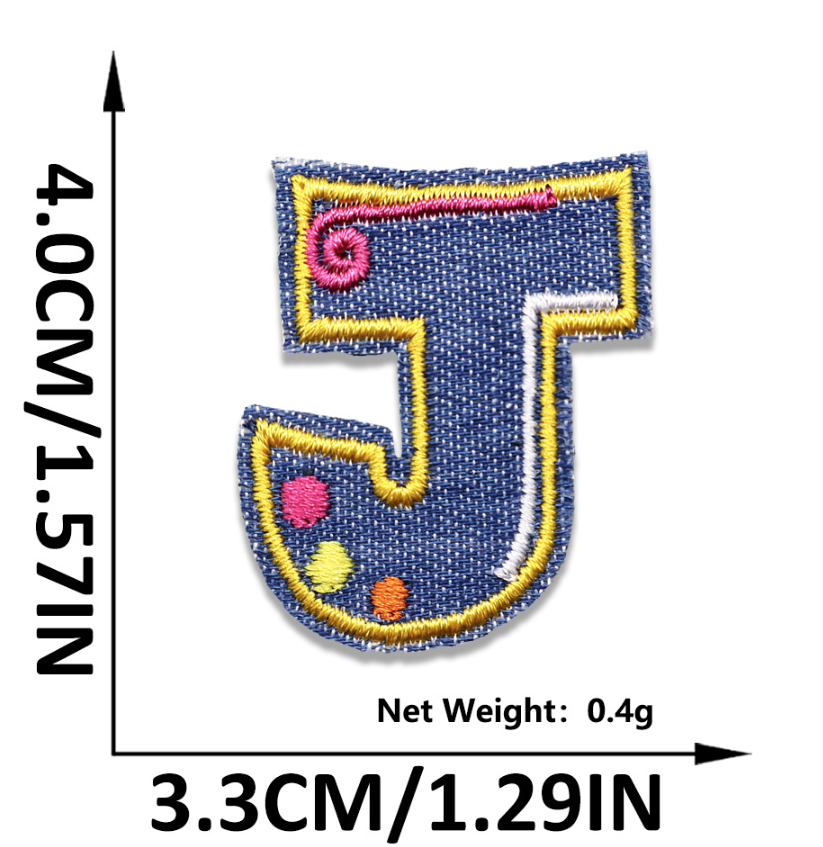 Iron on Patches Letters 26pcs A-Z Alphabet Patches Or Sew On Patches for Jeans