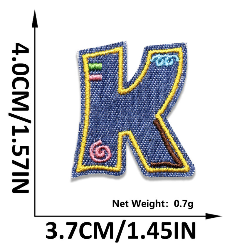 Iron on Patches Letters 26pcs A-Z Alphabet Patches Or Sew On Patches for Jeans