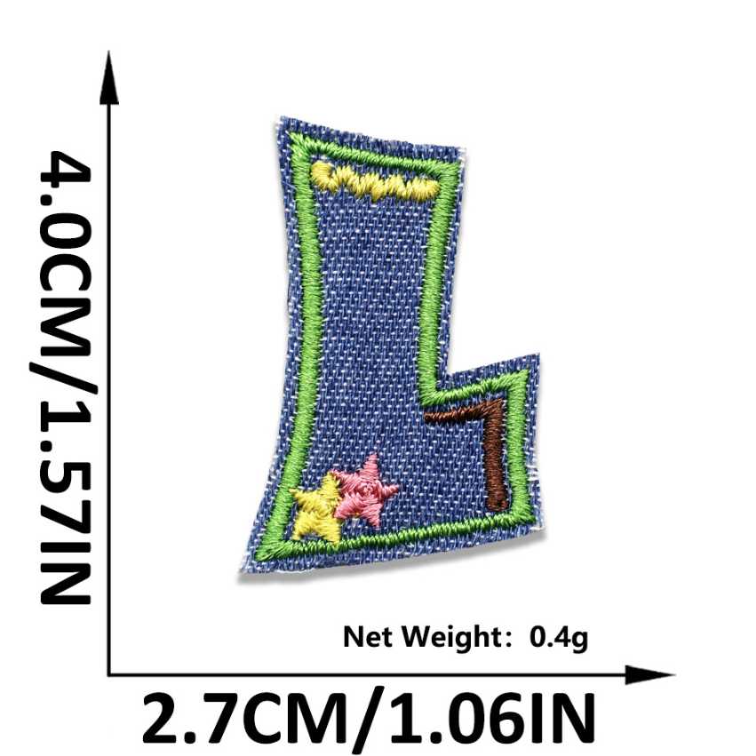 Iron on Patches Letters 26pcs A-Z Alphabet Patches Or Sew On Patches for Jeans