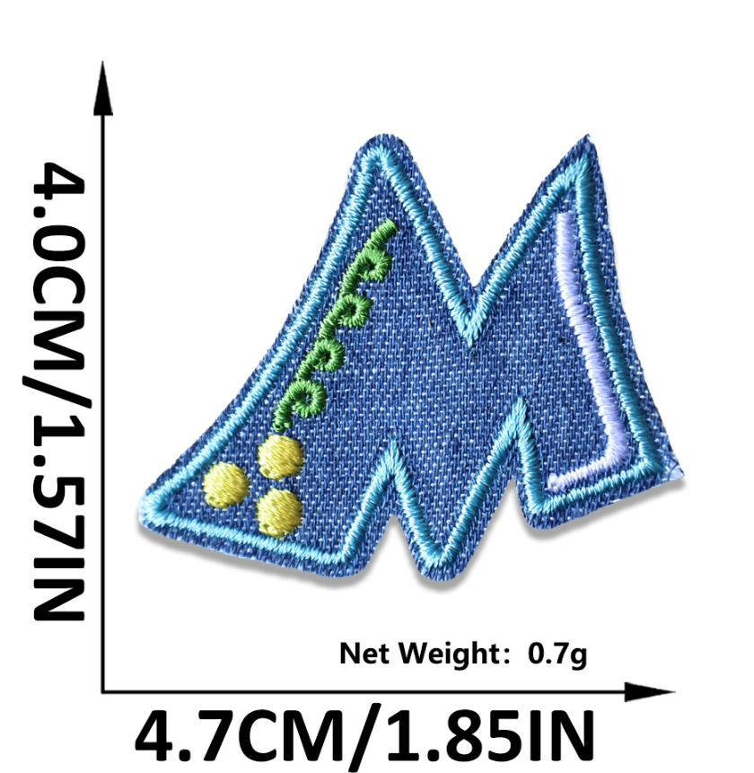 Iron on Patches Letters 26pcs A-Z Alphabet Patches Or Sew On Patches for Jeans