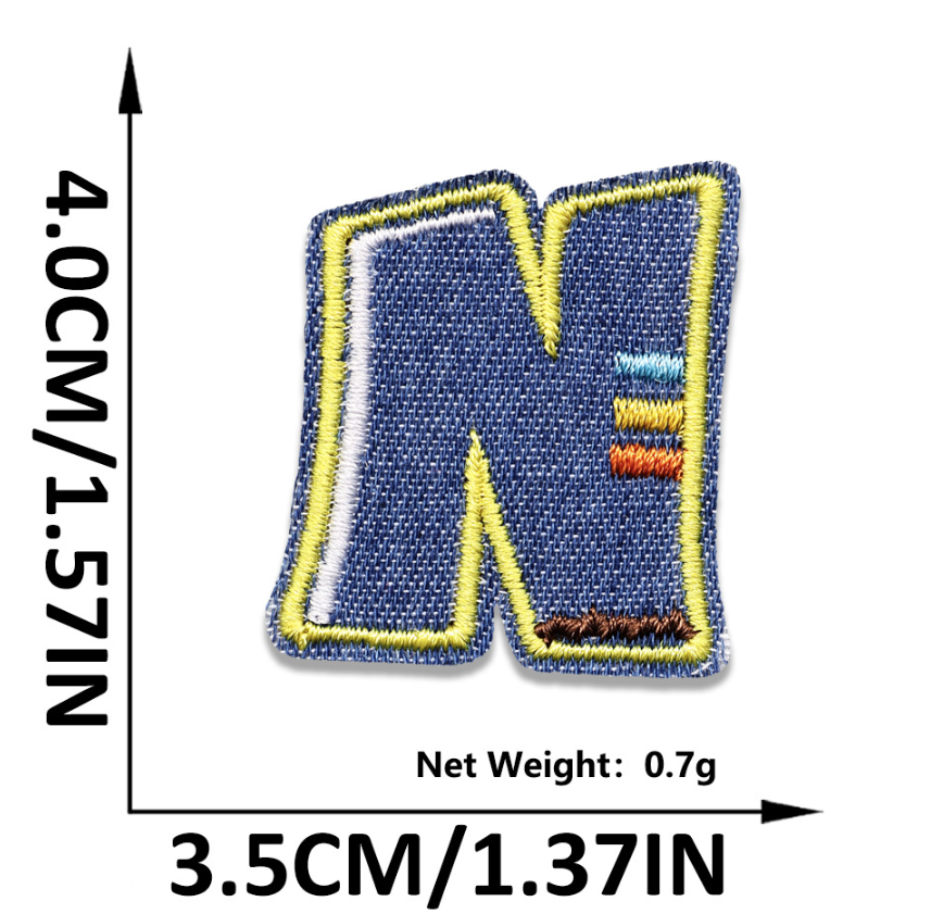 Iron on Patches Letters 26pcs A-Z Alphabet Patches Or Sew On Patches for Jeans