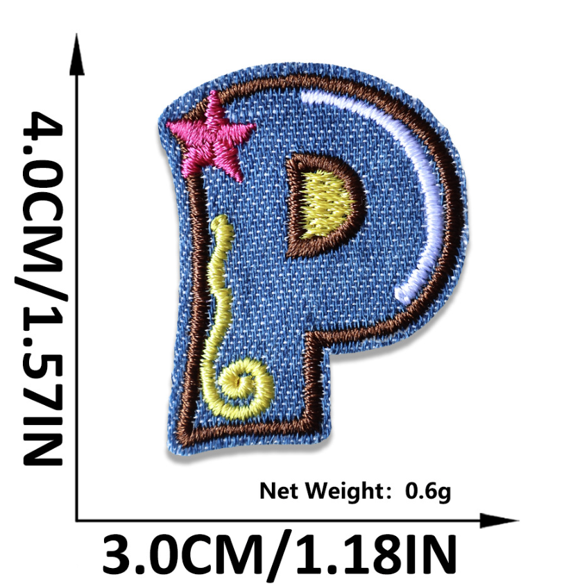 Iron on Patches Letters 26pcs A-Z Alphabet Patches Or Sew On Patches for Jeans