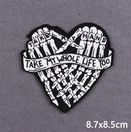 Cool Iron Heart Iron On Patch Embroidered Sew On Applique Badge Sew On Pat