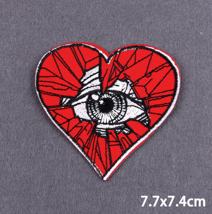 Cool Iron Heart Iron On Patch Embroidered Sew On Applique Badge Sew On Pat