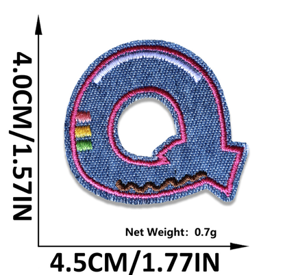 Iron on Patches Letters 26pcs A-Z Alphabet Patches Or Sew On Patches for Jeans