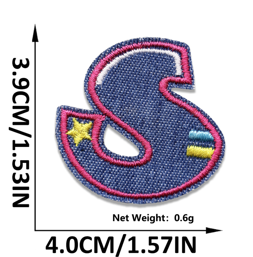 Iron on Patches Letters 26pcs A-Z Alphabet Patches Or Sew On Patches for Jeans