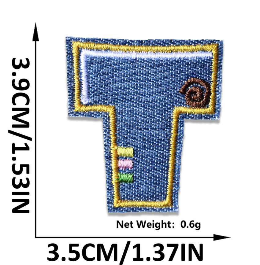 Iron on Patches Letters 26pcs A-Z Alphabet Patches Or Sew On Patches for Jeans