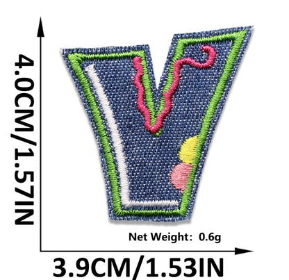 Iron on Patches Letters 26pcs A-Z Alphabet Patches Or Sew On Patches for Jeans