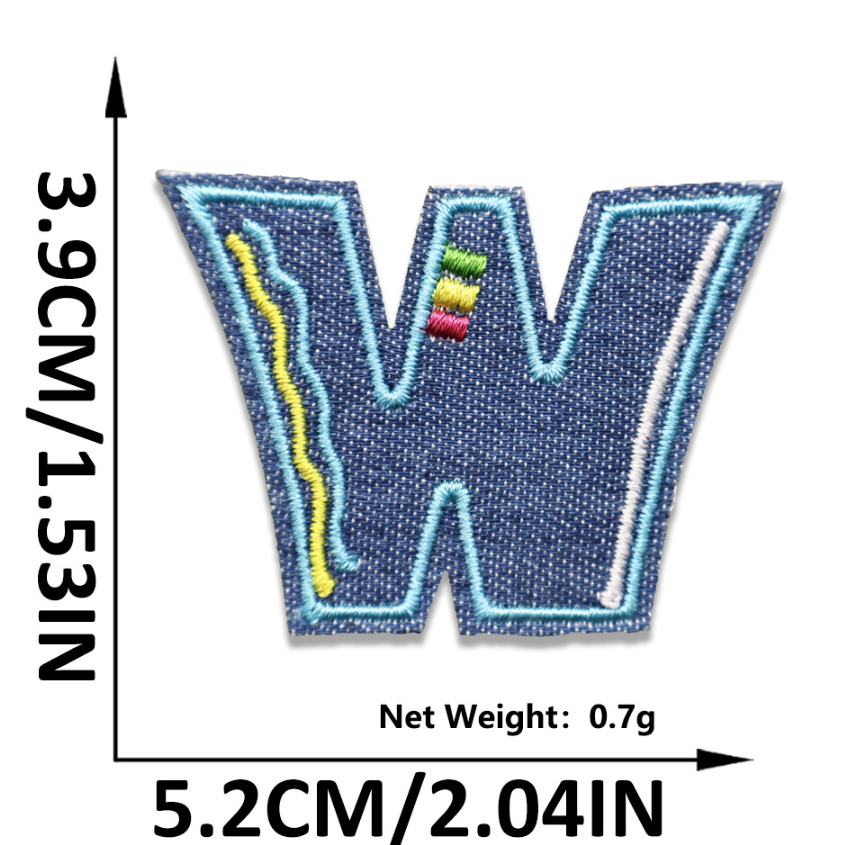 Iron on Patches Letters 26pcs A-Z Alphabet Patches Or Sew On Patches for Jeans