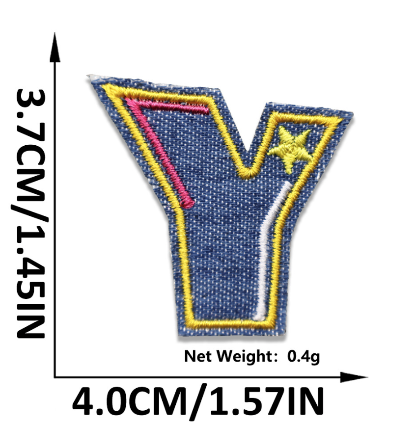 Iron on Patches Letters 26pcs A-Z Alphabet Patches Or Sew On Patches for Jeans