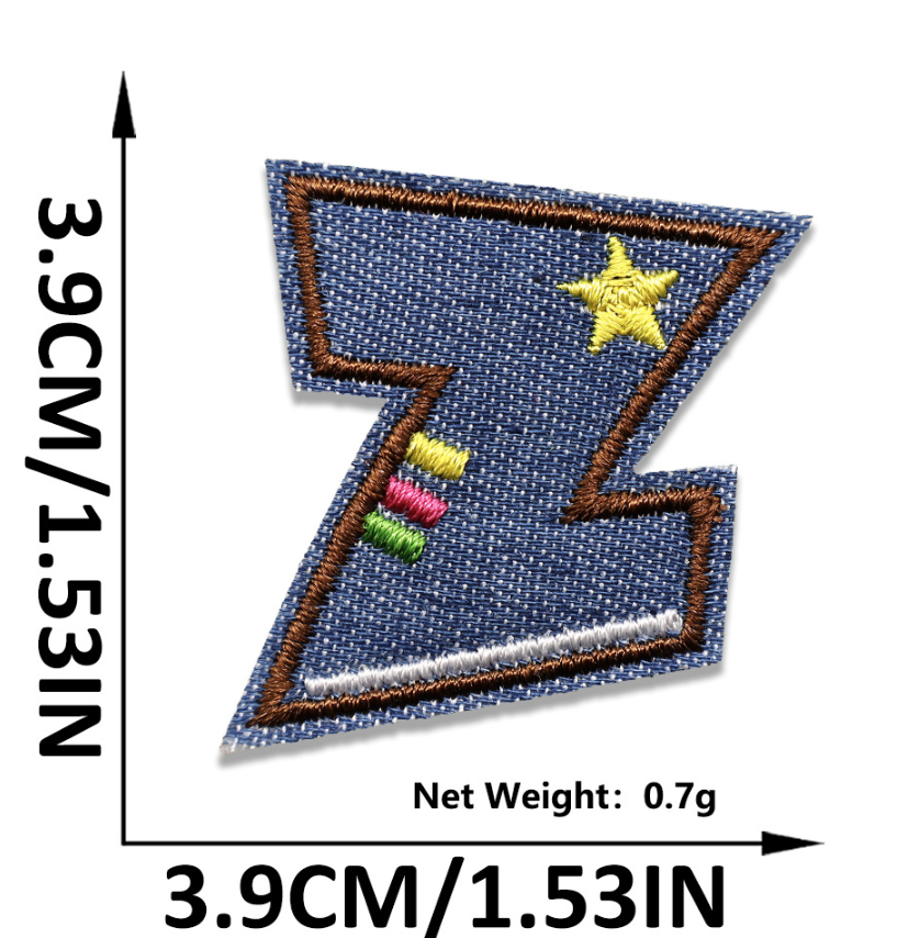 Iron on Patches Letters 26pcs A-Z Alphabet Patches Or Sew On Patches for Jeans